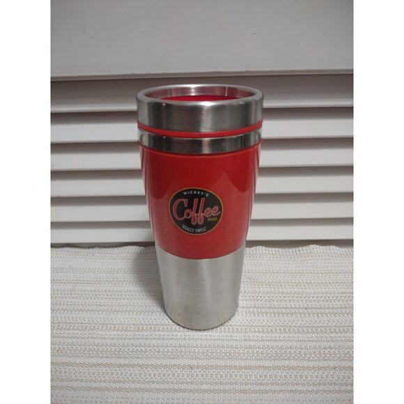 Disney Mickey's Really Swell Coffee Brand Red Travel Tumbler Mug Mickey Mouse - Picture 2 of 12